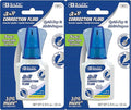 BAZIC Products Correction Liquid 2 in 1 (0.74 oz / 22 ml), Foam Brush & Precise Metal Tip Applicator, Instant Corrections Pen White Out Wipe Out Fluid, 2-Pack