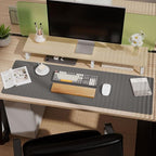 Aothia Leather Desk Pad Protector, Office Mat, Large Mouse Pad, Laptop Desk Pad, Non-Slip PU Leather Blotter, Waterproof Writing Pad for Office and Home (Gray, 47" x 17")