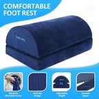 StepLively Foot Rest for Under Desk at Work, Comfortable Foot Stool with 2 Adjustable Heights, Footrest with Washable Cover, for Back & Hip Pain Relief, Suitable for Office, Home and Car (Blue)