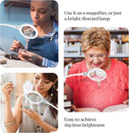 Brightech LightView Pro Flex 2 in 1 Magnifying Desk Lamp, 2.25x Light Magnifier, Adjustable Magnifying Glass with Light for Crafts, Reading, Close Work