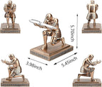 HDMbigmi Knight Pen Holder Pen Stand Desk Organizers and Accessories Resin Pencil Holder as Gift with a Fancy Pen for Office and Home Desk Organizer (Bronze)