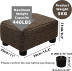 CAROLMADE Small Foot Stool Ottoman Footstool with Legs Under Desk Footrest for Living Room Bedroom and Office, Soft Brown