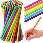 TecUnite 600 Pcs HB #2 Unsharpened Pencils bulk with Eraser Wooden Hexagonal No 2 neon Pencils for Adults Gifts Exams Office Sketching Party Favors(Rainbow)