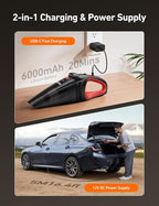 AstroAI Handheld Car Vacuum Cordless with Accessories, Portable Vacuum Cleaner with 12V DC Power, LED Light, Brush, Extended Suction Pipe, Hose, Mini Handheld for Car, Home, Office, and Pet Hair, Red