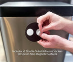 Strong Trash and Recycle Magnets, 3.5" Recycle Magnet for Trash Can, Magnetic Recycling Stickers for Kitchen Garbage Can and Recycling Bins with 4 Adhesive Stickers, Made in USA, Black 2 Pcs