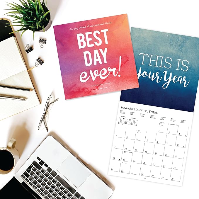 Graphique 2026 Best Day Ever Mini Wall Calendar | 7” x 7” | Thick Paper | Home & Office Organizer | Large Monthly Grid | 3 Languages & Marked Holidays | 4 Month Preview Page for 2027