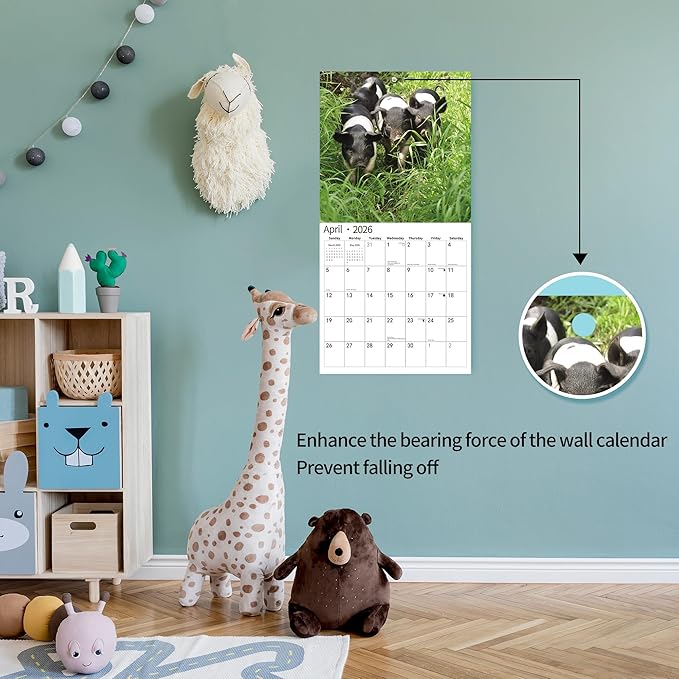 2026 Wall Calendar,Calendar 2026, November 2025 - December 2026, Wall Calendar Pigs & Piglets, 12" x 24" Opened,Full Page Months Thick & Sturdy Paper for Gift Perfect Calendar Organizing & Planning