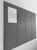 DECORITA Felt Wall Tiles | Large Cork Board Alternative | Aesthetic Felt Bulletin Board for Office, Home & Classroom | Large Cork Boards for Walls Pinboard (12-Pack) | Gray