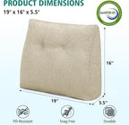 TANYOO Back Support Pillow for Recliner Soft Dual Layer Lumbar Support Pillow with Shredded Memory Foam Ergonomic Orthopedic Couch Lumbar Cushions for Elderly Lower Back Pain Relief Khaki