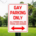 HBXNZ Gay Parking Only Sign Funny Gay Plaque Garage Bar Wall Decor Home Decor Art Tin Sign Indoor & Outdoor Use 8X12 Inches
