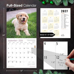 MICASA PRESS Golden Retriever Puppies 2026 Wall Calendar 12 Month | 12" x 24" Open | Thick & Sturdy Paper | Holiday Gift | Cute Puppy Dog Calendar 2026