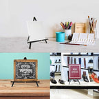 U.S. Art Supply 12" Black Wood Tabletop Easel (4 Pack) - Adjustable A-Frame Canvas Stand for Painting Party & Signs - Table Top Easel for Painting, Canvas Holder, Crafts, Photos, Pictures