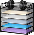 6 Tier Desk Organizer, Heavy-Duty Thick Metal Letter Tray Organizer, Large Capacity Desktop File Organizer for Heavy Files, Easy to Assemble for Home, Office & Classroom,Black