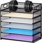 6 Tier Desk Organizer, Heavy-Duty Thick Metal Letter Tray Organizer, Large Capacity Desktop File Organizer for Heavy Files, Easy to Assemble for Home, Office & Classroom,Black
