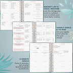 PLANBERRY Large Hourly Schedule Planner Premium – Undated Organizer for Productivity, Time Management & Budget, 8x10.4″ (Ocean Depths)