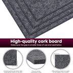 Bouiexye Felt Cork Board Tiles 6 Pack Grey Bulletin Boards 12"x12" - 1/2" Thick Corkboards for Wall Bulletin Board Self Adhesive with 100 Push Pins for Wall School Home Office