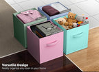 Sorbus Fabric Storage Cubes - 6 Foldable Storage Bins for Organizing Pantry, Cubbies, Toy Box - Clothes Storage & Closet Organizer - 11 Inch Collapsible Cube Baskets for Shelves with Handle