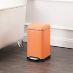 happimess HPM1012K Betty Retro Mini 3.2-Gallon Step-Open Trash Can, Carrot Cake,with Soft-Close Lid, Fingerprint Resistant, Modern, Minimalistic for Home, Kitchen, Office, Bedroom, Bathroom