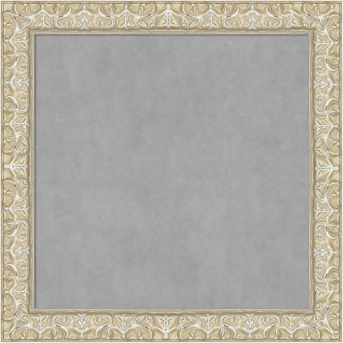 Amanti Art Silver Framed Magnetic Board 14x14 X-Small Vision Board for use with Magnets, 100% Metal Sheet to Display Items as Office Decor or for Home Organization in mudroom, Kitchen or Kids Room