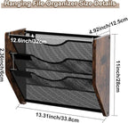 PAG-Mass Hanging Wall Files Organizer, 3 Tier Mail Organizer Wall Mounted,Hanging File Holder,Magazine Rack for Documents,Magazine,Literature,File,Mails,Envelopes