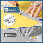 LJR ART 12 Inch Aluminum Cutting Ruler, Dual Scale Inch/Metric Measuring Tool with Precision Markings, Lightweight Straight Edge for Architects, Students, Engineers, and Designers