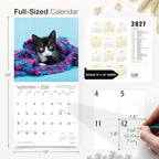 RED EMBER Tuxedo Cats 2026 Wall Calendar 12 Month | 12" x 24" Open | Thick & Sturdy Paper | Holiday Gift | Cute Kitten Cat Calendar 2026