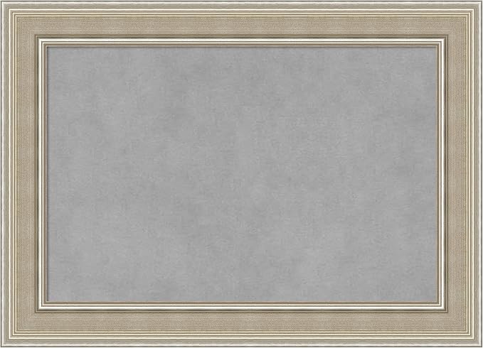 Amanti Art Silver Framed Magnetic Board 16x22 Small Vision Board for use with Magnets, 100% Metal Sheet to Display Items as Office Decor or for Home Organization in mudroom, Kitchen or Kids Room