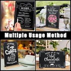 BOUBONI 3 Pack Small Chalkboard Signs with Wood Stand 6 x 8 inch Tabletop Chalkboard Sign Double-Sided Message Menu Boards for Kitchen Wedding Bar and Restaurant