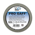 1" Width ProTapes Pro Gaff Premium Matte Cloth Gaffer's Tape With Rubber Adhesive, 11 mils Thick, 55 yds Length, Olive Drab (Pack of 1)