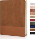 TSFPapier Lined Journal Notebook for Work College Ruled Note Book 7.2"x9.6" B5 PU Leather Daily Journaling 160 Pages for Women Men Writing Home School Supplies Business (Brown)