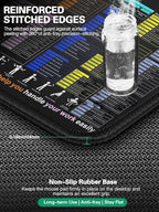 Mouse Pad with Excel Shortcut Keys, Desk Pad with Wireless Charger & Phone Stand, XXL Large Cheat Sheet Mousepad | PC Office Spreadsheet Keyboard Mat | Non-Slip Stitched Edge for Home Office Work