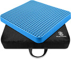 SelectSoma Travel Gel Seat Cushion for Long Sitting - Travel Pad for Car, Truck, Office Chair, Wheelchair - Cooling Gel Cushion for Sciatica, Tailbone, Back Pain, and Pressure Relief