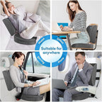 CloudBliss Seat Cushion,Office Chair Cushion,Car Seat Cushion,Lumbar Support Pillow for Office Chair,Back Support Memory Foam Pillow Coccyx Cushion for Tailbone Pain&Sciatica Pain Relief,Grey,X-Large