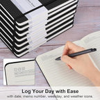 ZCZN 8 Pack Hardcover Journal Notebooks, 5.5"x8.3", Hardcover, Black, A5 Lined Journals for Notes-taking,Writing,Diary, Ruled Journaling Notebooks for Work School Travel Home