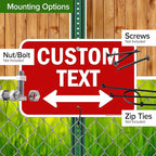 Custom Arrow,Custom Directional Sign, Two way Arrow,12x18 Inches, Rust Free .063 Aluminum, Fade Resistant, Made in USA by My Sign Center