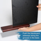 11.7x16.5 Inch Tabletop Chalkboard with Wood Base, Menu Chalkboard Stand, Message Board, Bar and Special Event Decorations, Hanging Double-Sided Chalkboards Sign for DIY Home Decoration-Walnut