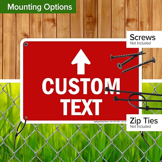 Custom Arrow,Custom Directional Sign, Up Arrow,7x10 Inches, Rust Free .040 Aluminum, Fade Resistant, Made in USA by My Sign Center
