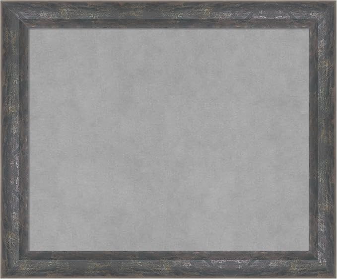 Amanti Art Grey Framed Magnetic Board 19x23 Small Vision Board for use with Magnets, 100% Metal Sheet to Display Items as Office Decor or for Home Organization in mudroom, Kitchen or Kids Room