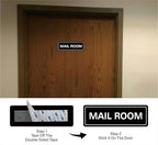 Mail Room Sign – Premium Frosted Acrylic Material, Strong Self-Adhesive, Quick Installation, Suitable For Your Office, Hotel, Bar, Restaurant And Home(9 × 3 Inches, Black)
