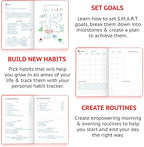 Wyze Planner Undated Daily Planner – 1-Year B5 Productivity Organizer with Two-Page Weekly Spread, Goal Setting, Habit Tracker, Weekly & Monthly Pages – Hardcover Time Management Notebook (Red)