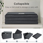 Graciadeco Medium 15" 21 Quart Collapsible Stackable Storage Bins with Lids, 3 Packs Dark Grey Foldable Fabric Closet Boxes Heavy-duty Linen Cube Baskets Container for Bedroom Office (15 x 11 x 8)