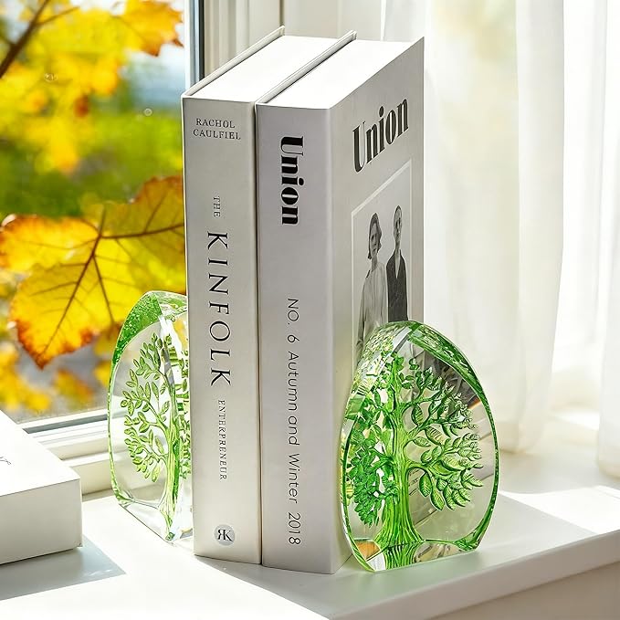 QFkris Crystal Tree of Life Decor Figurine for Home Decor, Office Desk, 3.7" Glass Tree of Life Paperweight for Positive Energy, Money, Good Luck Birthday Valentines Day Gifts for Women, Mom