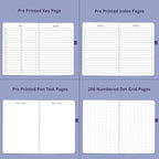 VIVID SCRIBBLES Dotted Journal – 140gsm Bleed Proof Thick White Paper – 200 Numbered Dot Grid Pages – 5.8 x 8.3 inch Bullet Dotted Notebook