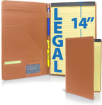 Legal Size Padfolio, 8.5 x 14 Inch Portfolio Folder for Legal Pad, Professional Padfolio for Job Interviews, Business Meetings, and Attorneys (Saddle Tan)