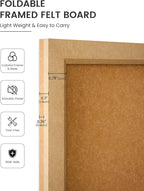Fluxynara Felt Cork Board Alternative, Felt Bulletin Board 16" x 12" Mustard Yellow Frame with 8 Adhesive Tabs, Pin Board for Home Office, Classroom, Entryway, Kitchen Wall Decor—Sunset Yellow
