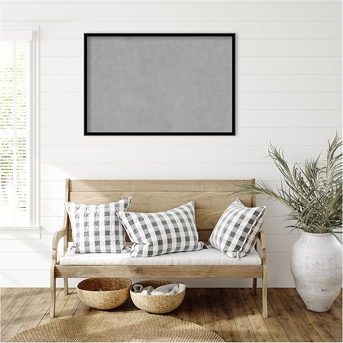 Amanti Art Black Framed Magnetic Board 25x37 Large Vision Board for use with Magnets, 100% Metal Sheet to Display Items as Office Decor or for Home Organization in mudroom, Kitchen or Kids Room