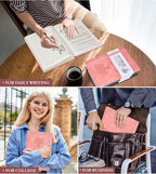 PERCUN A4 Lined Journal Notebook，365 Page Large Leather Journals for Writing Women Men，Hardcover Notebook with 100Gsm Thick Pages for Travel，Work，School，College Ruled, Daily Diary (8.5" x 11.4")