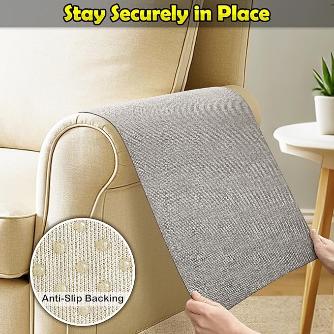Couch Arm Covers, Waterproof Armrest Cover for Sofa, Armchair, Loveseat, Non-Slip Recliner Arm Cover, Sofa Arm Covers, Headrest Covers, Arm Chair Covers Set of 2 (Taupe, 28"×24")