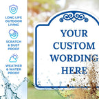 Custom Decorative Sign, Personalized Metal Sign for Business, Driveway, Home, Airbnb, Office Door Plaque, White Background 18x18 Inches, ACM, Fade Resistant, Made in USA