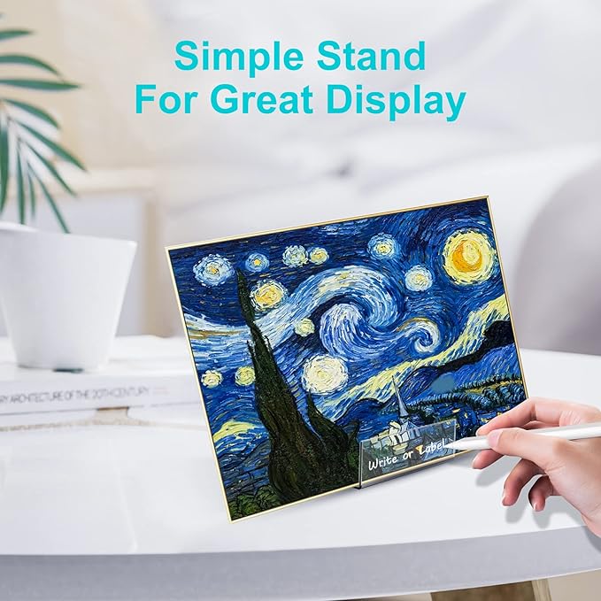 Boloyo Acrylic Book Stand with Ledge,4PC 6 Inch Clear Acrylic Display Easel Transparent Display Stand Holder Tablet Holder for Displaying Books,Magazine,Plate,Pictures,Artworks, CDs